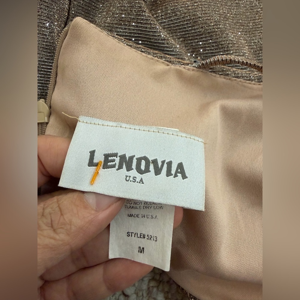 Lenovia Metallic Gold slit dress size M - Picture 2 of 7